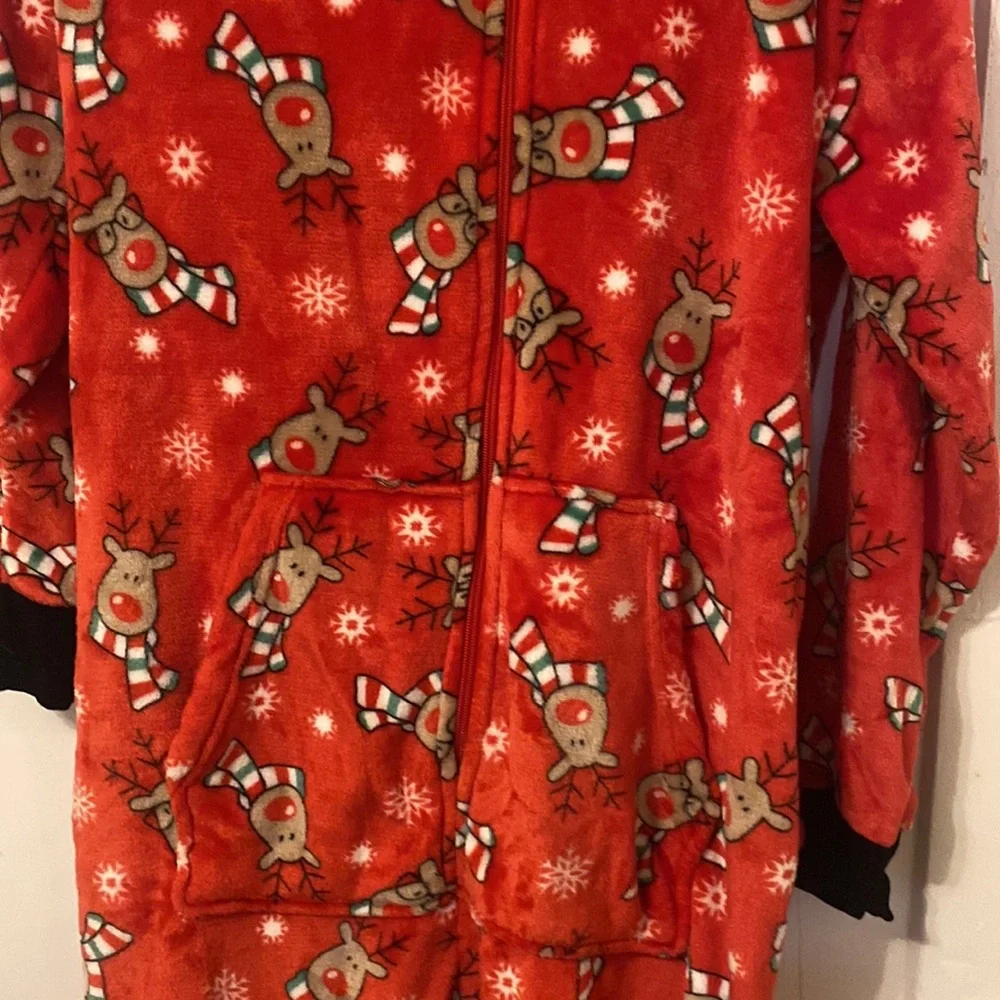 Christmas Pajama Onesie Full Length EUC Women’s Medium - Picture 4 of 6